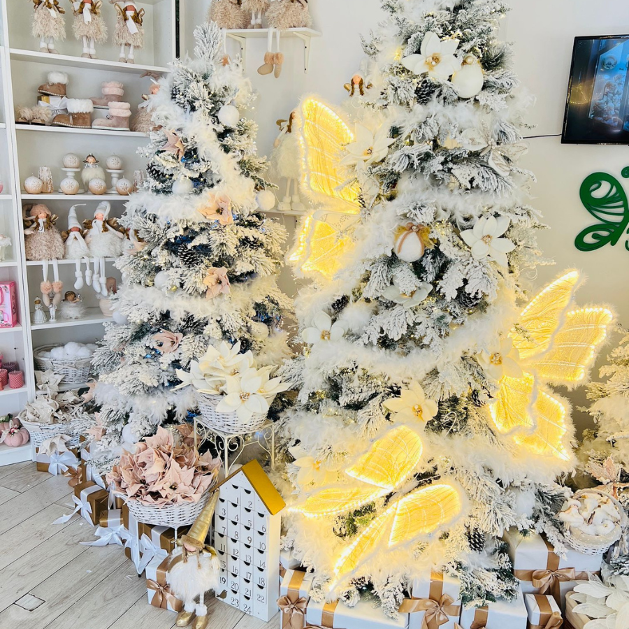 Fluture Lampadar Decorativ – Lumini Calde & Stativ Reglabil 2m