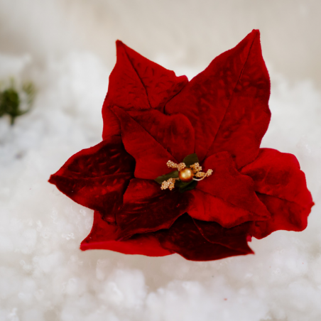 Floare crăciuniță BORDO lucrată manual