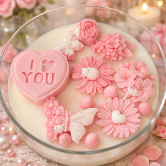 Lumânare handmade super parfumată din ceară de soia în vas de sticlă