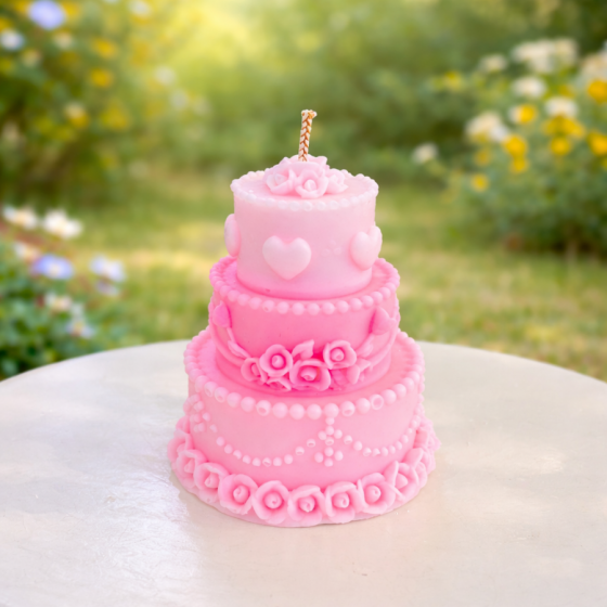 Lumânare tip tort din ceară de soia – Colecția Blue Dreams| Handmade