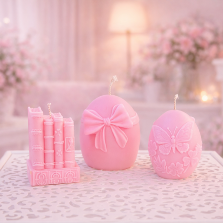 Set lumânări ceară de soia - Colecția PETALE DE IUBIRE