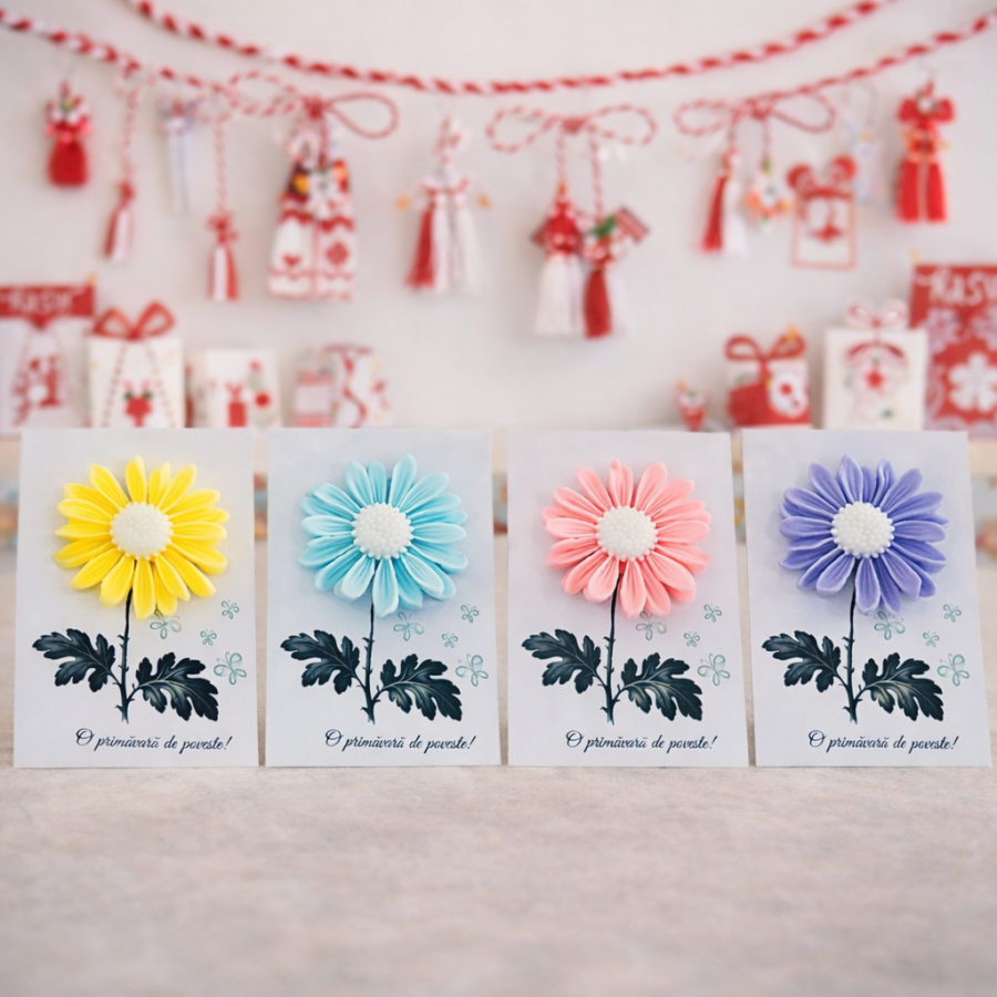 Set 4 mărțișoare  din săpun lucrate manual – Simbol de primăvară