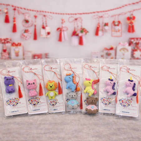 Set 10 mărțișoare din gumă de șters – Bucurie colorată de primăvară