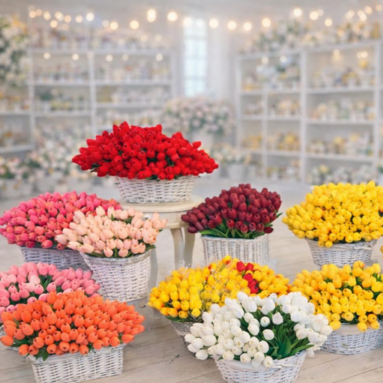Buchetul Vesel de Lalele din Silicon – Frumusețe Durabilă și Eleganță