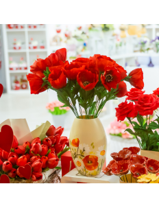 Flori,Aranjamente, SEturi de căni, Vaze Pictate, Lumânări decorate cu MACI